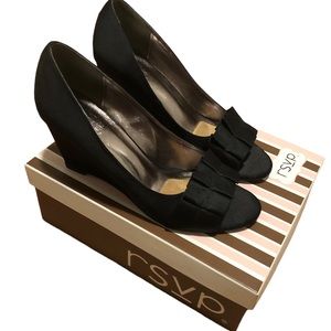 Adorable RSVP brand black wedge heels NWT (new in box)